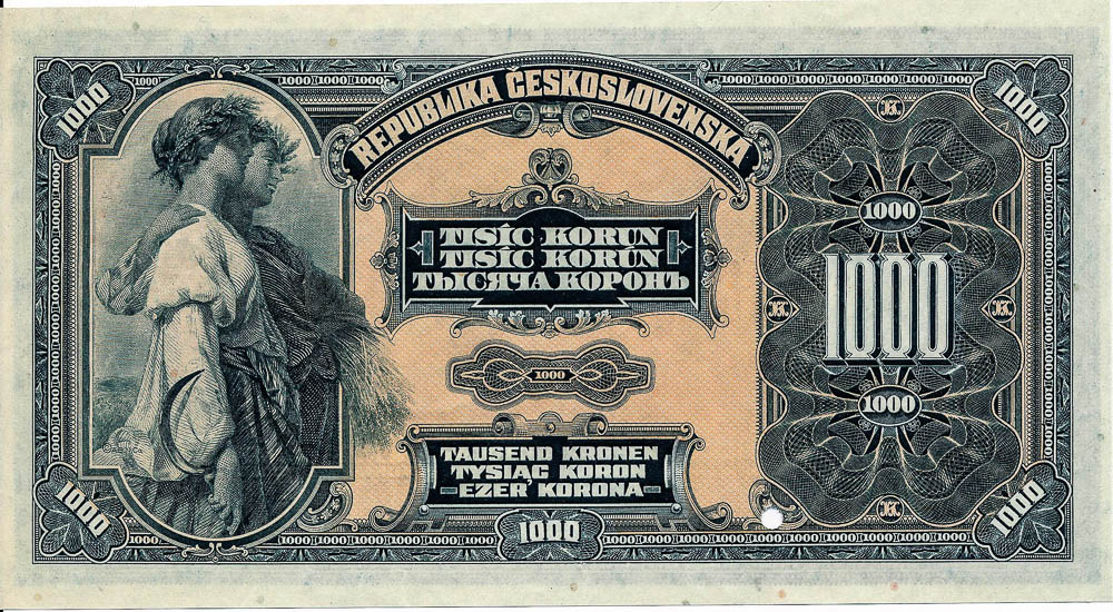 1000 Koruna 1919 (annulus) - back