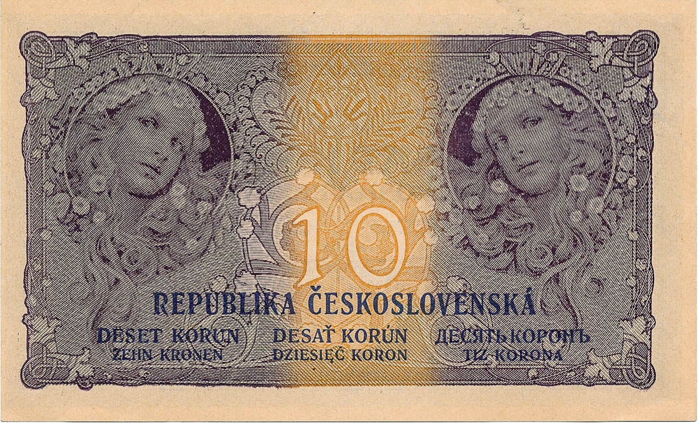 10 Koruna 1919 - back