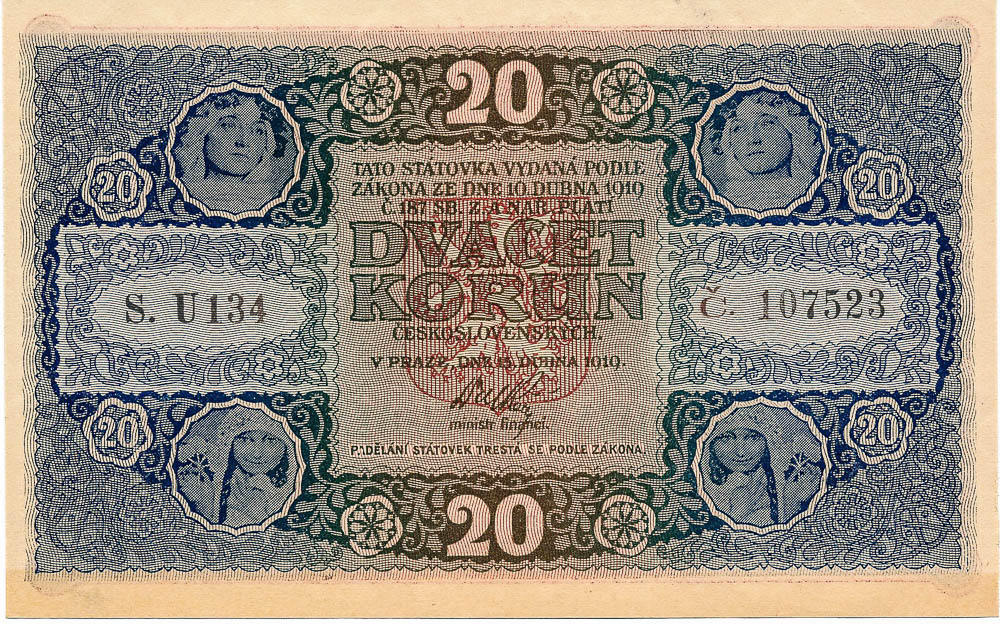 20 Koruna 1919 - back