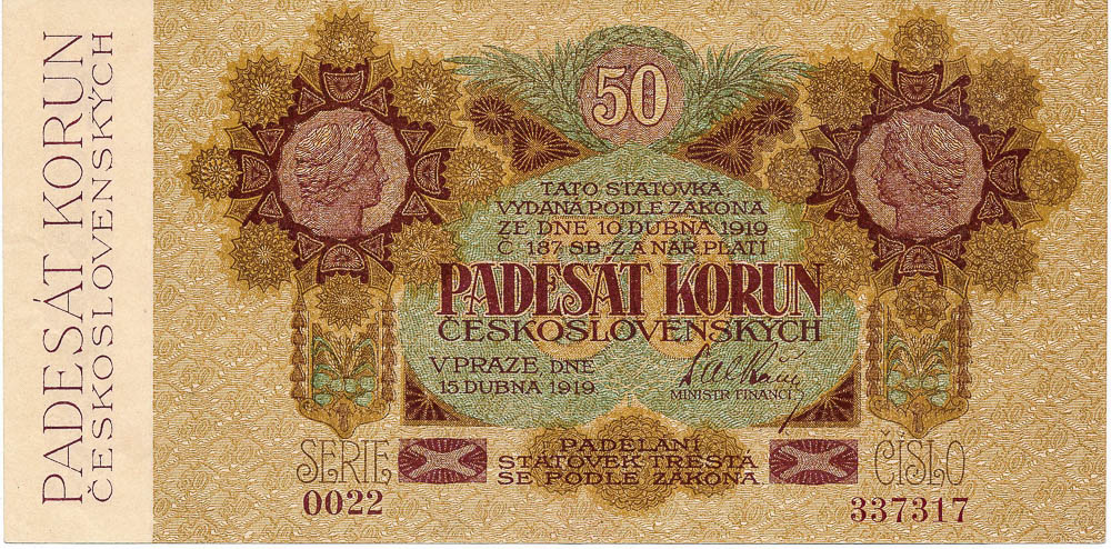 50 Koruna 1919 - front