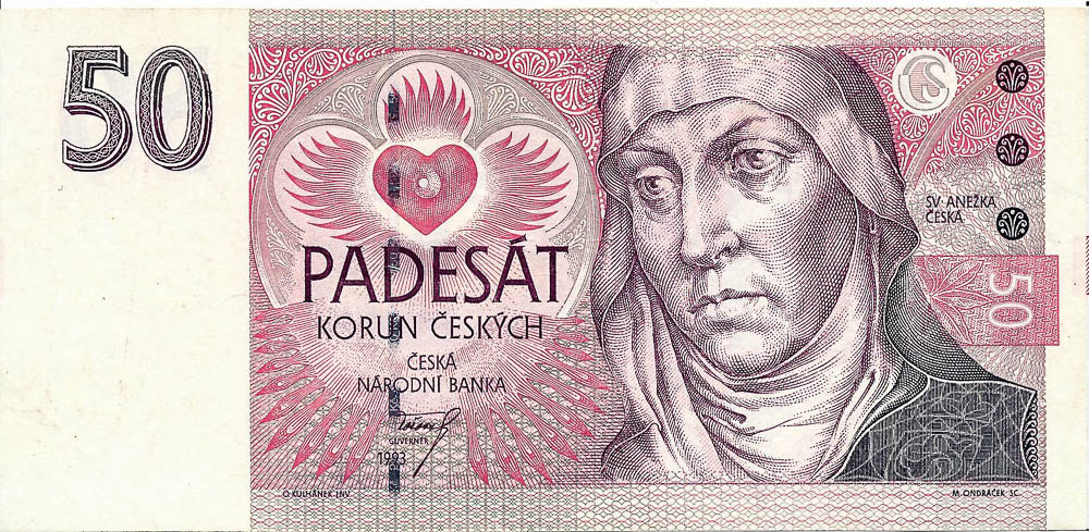 50 Koruna 1993 (faulty printing) - front