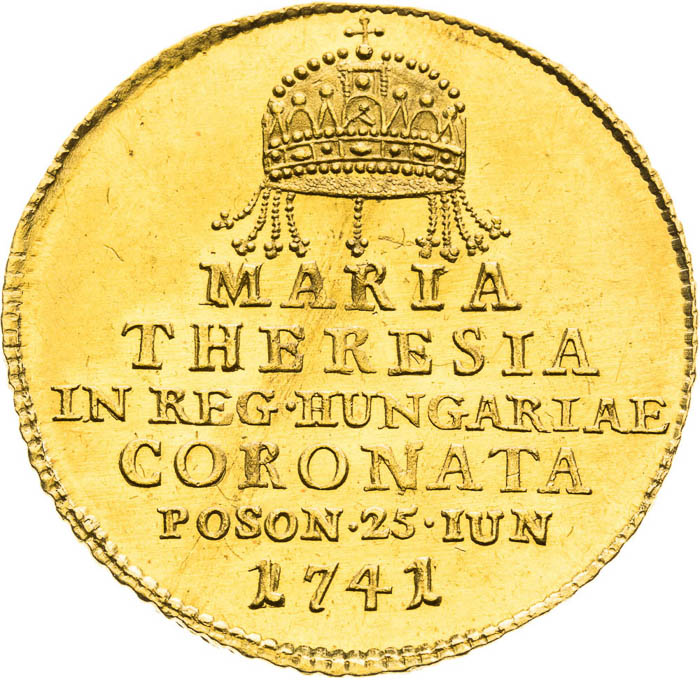Zlatý žetón 1741 (1 1/4 Dukát) - averz
