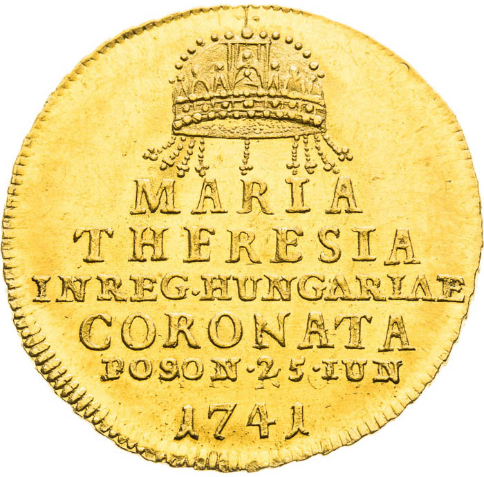 Zlatý žetón 1741 (3/4 Dukát) - averz