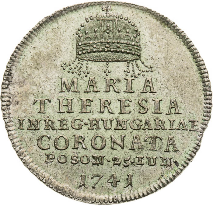 Strieborný žetón 1741 - averz