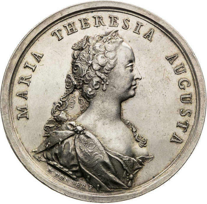 Strieborná medaila 1741 - averz