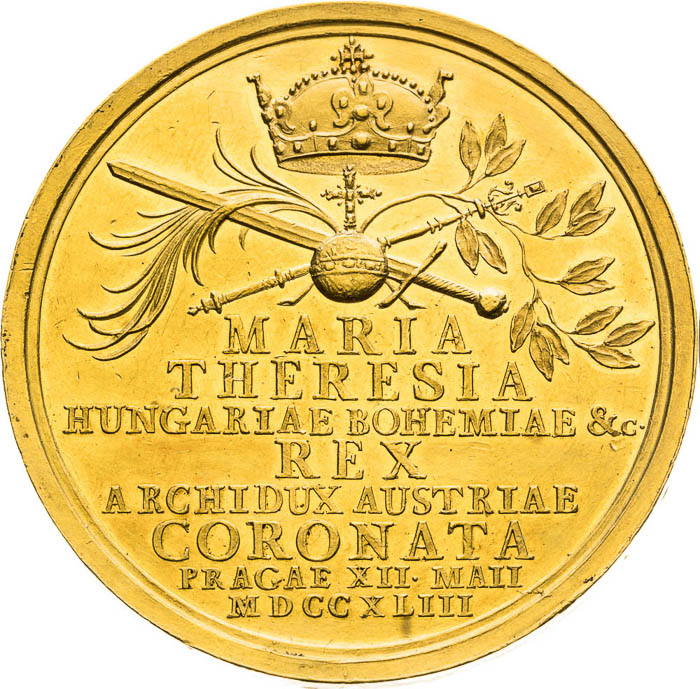 Zlatá medaila 1743 (20 Dukát) - averz
