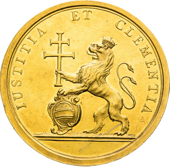 Zlatá medaila 1743 (20 Dukát) - reverz