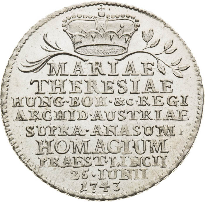 Silver Token 1743 - front