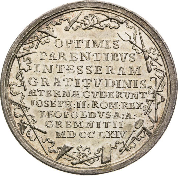 Strieborná medaila 1764 - reverz