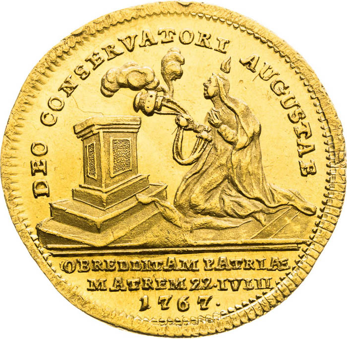 Zlatý žetón 1767 (3/4 Dukát) - reverz