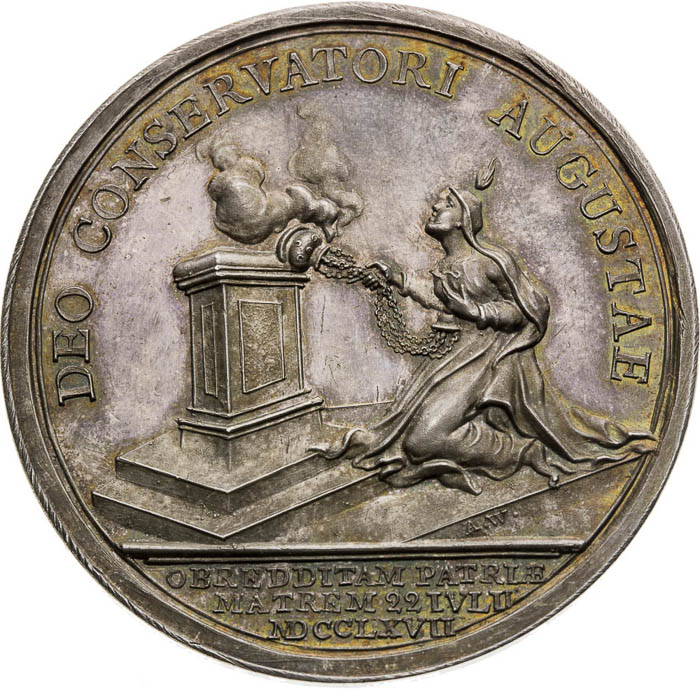 Strieborná medaila 1767 - reverz