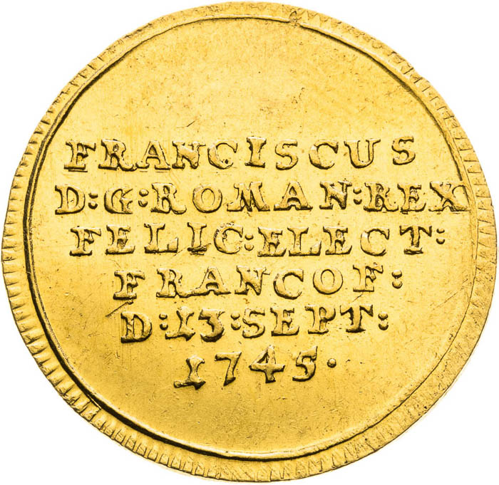 Zlatý žeton 1745 (Dukát) - avers