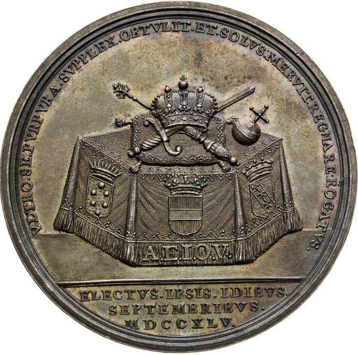 Stříbrná medaile 1745 - revers