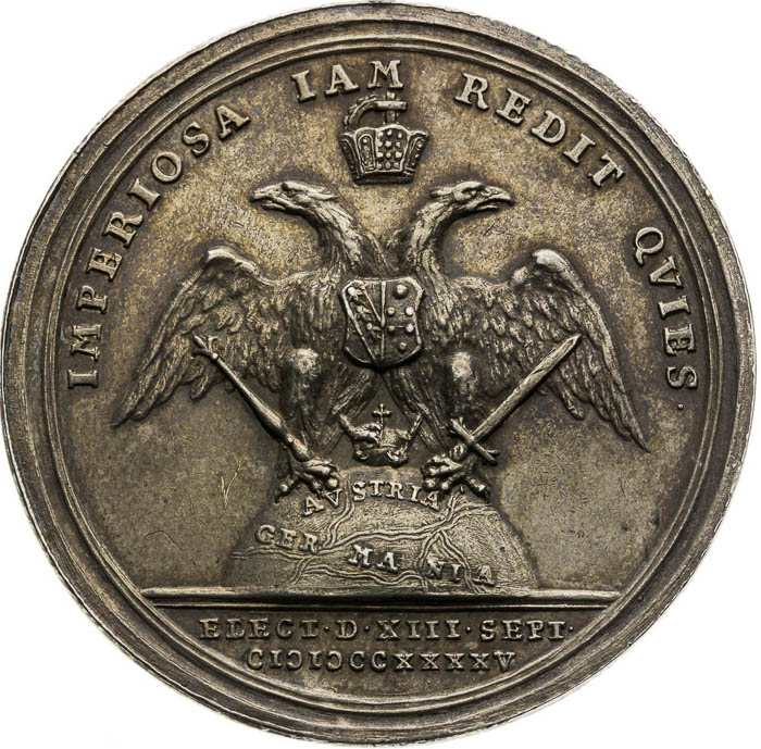 Stříbrná medaile 1745 - revers