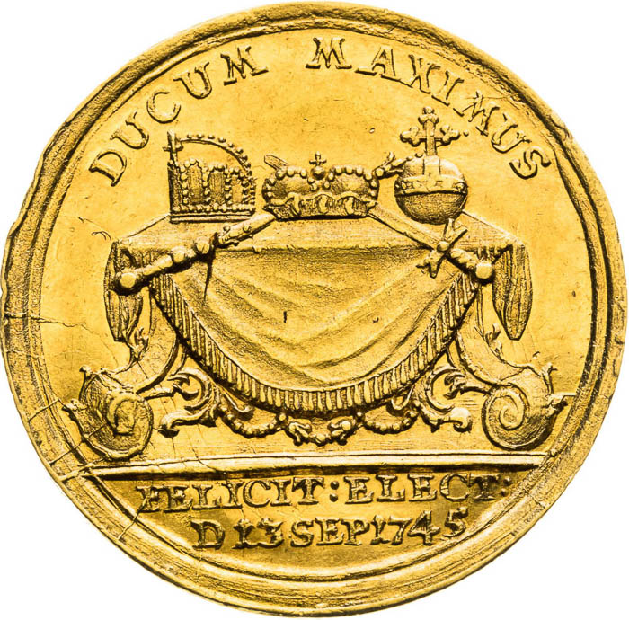 Zlatá medaile 1745 (Dukát) - revers