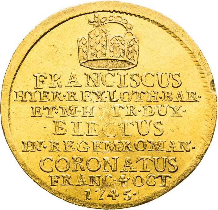 Zlatý žetón 1745 (1 1/4 Dukát) - averz