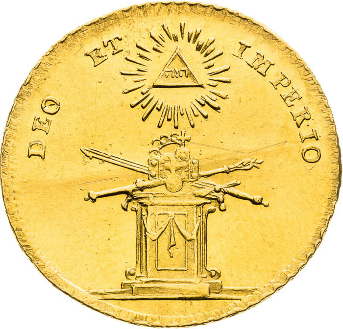 Zlatý žetón 1745 (1 1/4 Dukát) - reverz