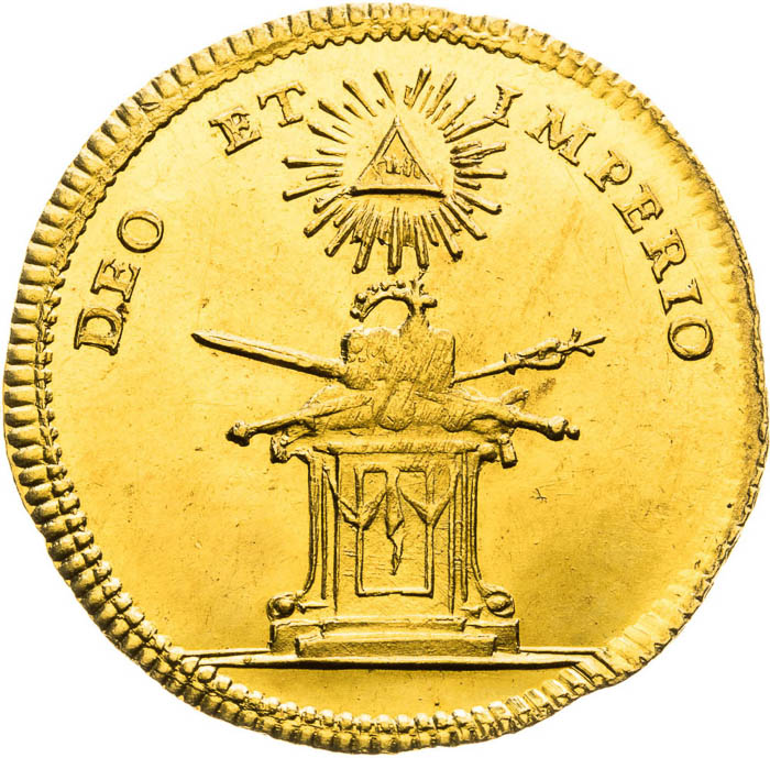 Zlatý žetón 1745 (3/4 Dukát) - reverz