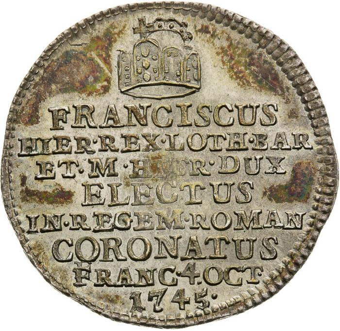 Strieborný žetón 1745 - averz
