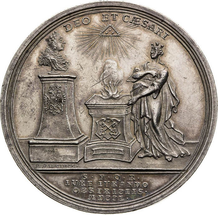 Strieborná medaila 1750 - reverz