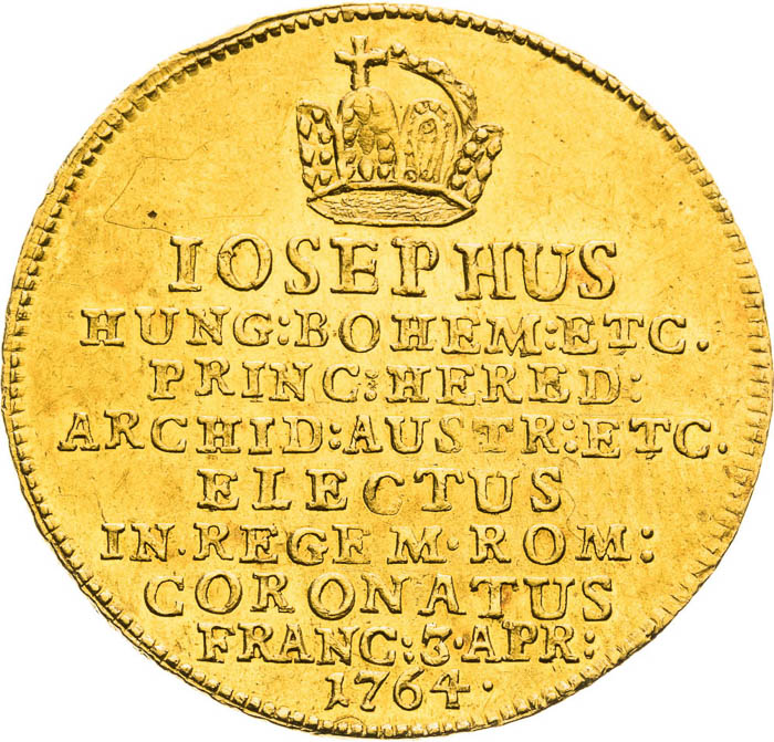 Zlatý žetón 1764 (1 1/4 Dukát) - averz