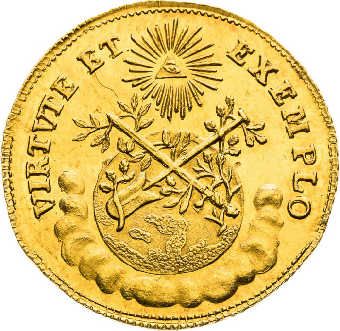 Gold Token 1764 (3/4 Ducat) - back