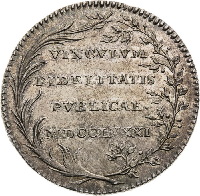 Silver Token 1781 - back