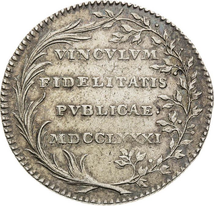 Silver Token 1781 - back