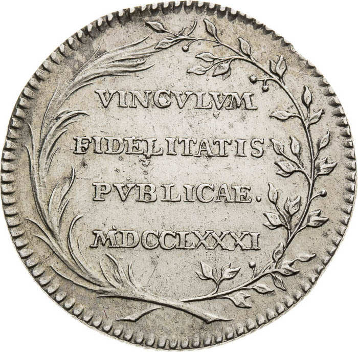 Silver Token 1781 - back