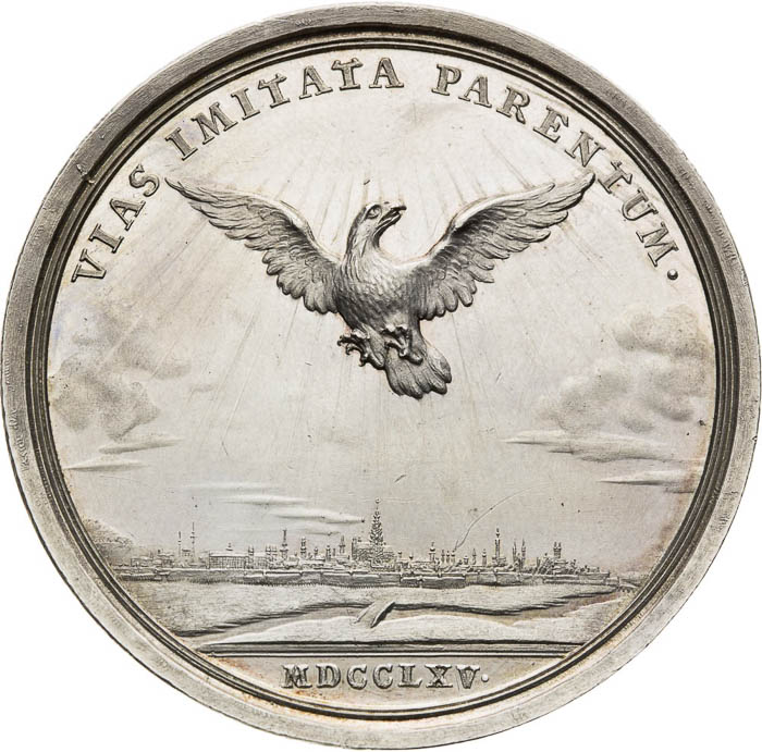 Strieborná medaila 1765 - reverz