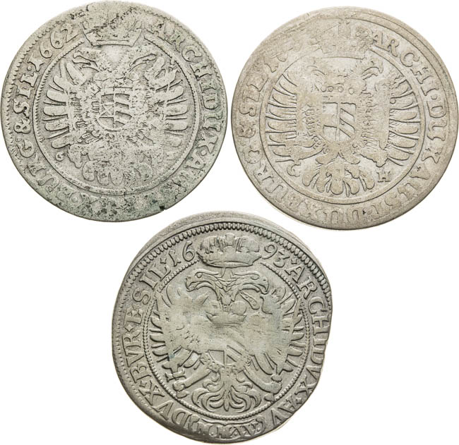XV Grajciar 1662-1693 (3 ks) - averz