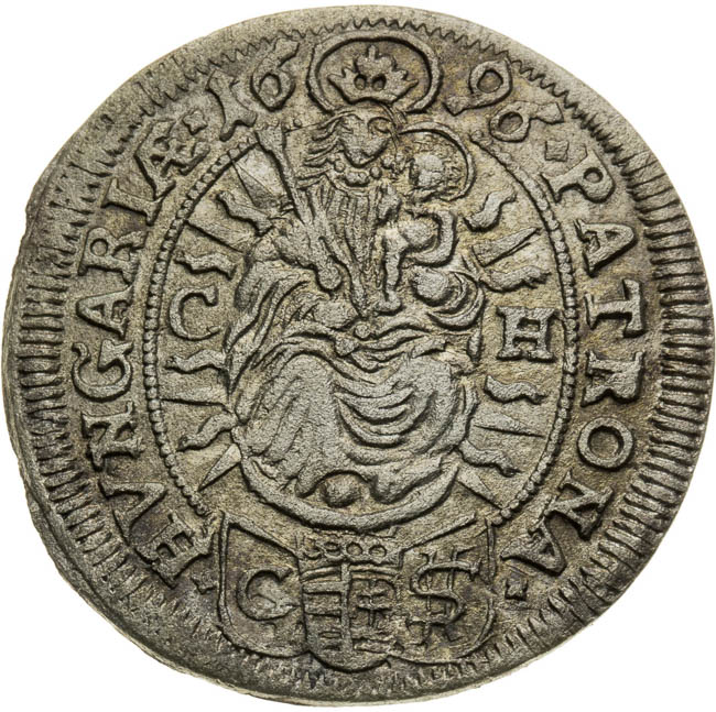 3 Kreutzer 1696 - back