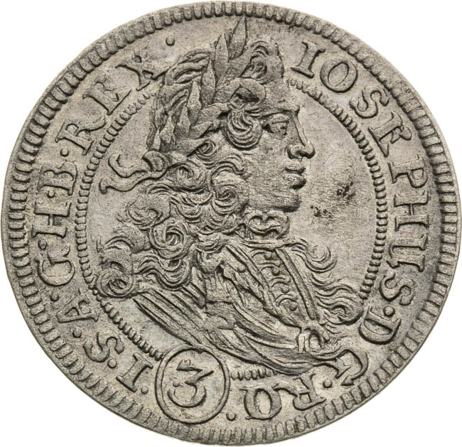 3 Krejcar 1707 - avers