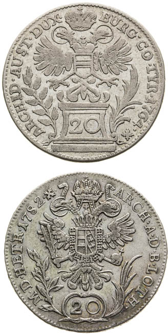 20 Grajciar 1764-1787 (4 ks) - reverz