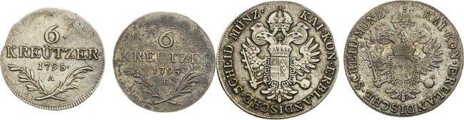 6 Grajciar 1795 (2 ks) - averz