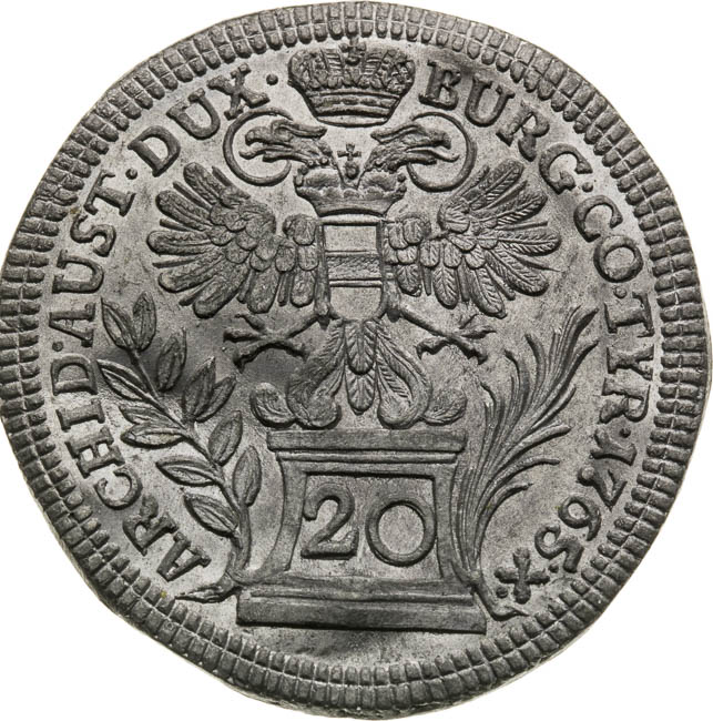 20 Krejcar 1765 (2 ks) - revers