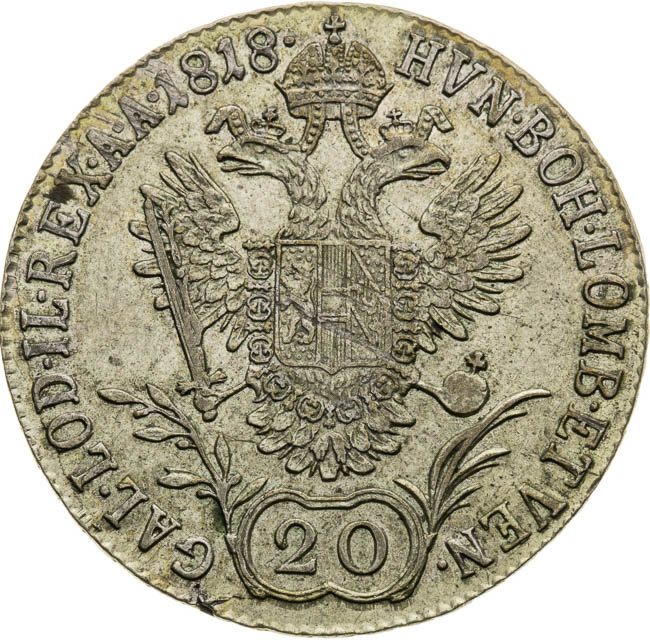 20 Krejcar 1818 - revers
