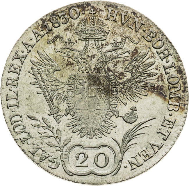 20 Krejcar 1830 - revers