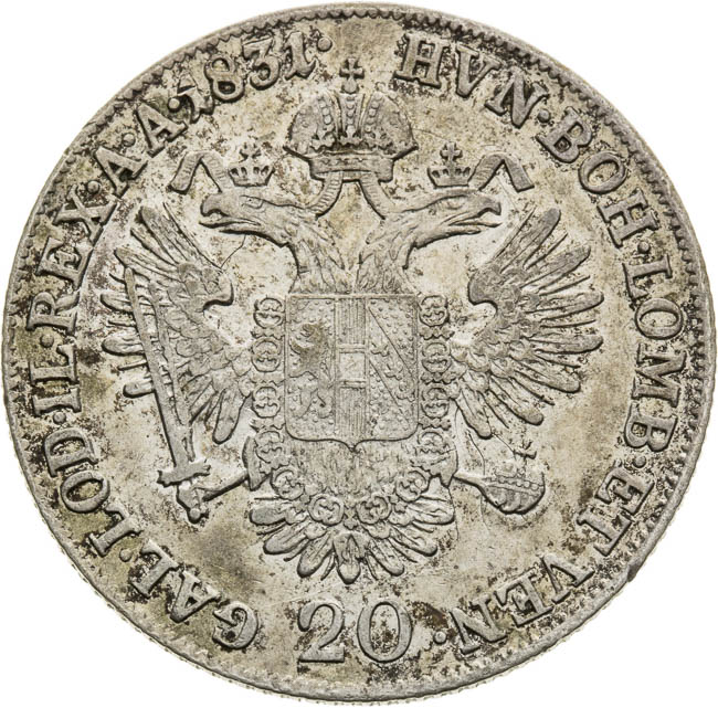 20 Krejcar 1831 - revers