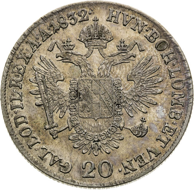 20 Krejcar 1832 - revers