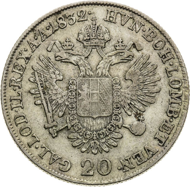 20 Krejcar 1832 - revers