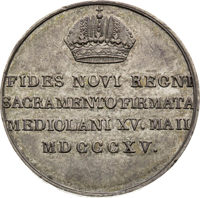 Stříbrný žeton 1815 - revers