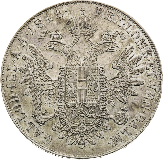 Thaler 1842 - back