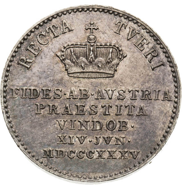 Stříbrný žeton 1835 - revers