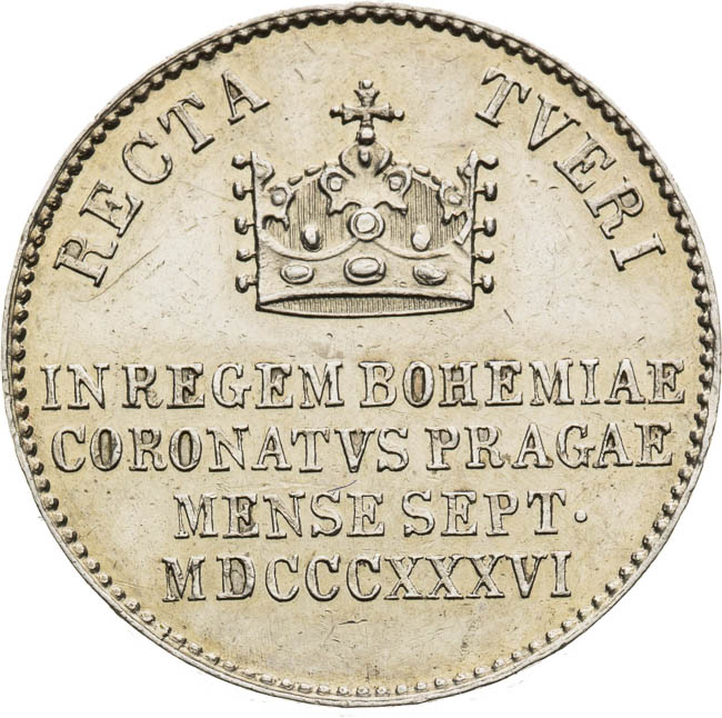 Stříbrný žeton 1836 - revers