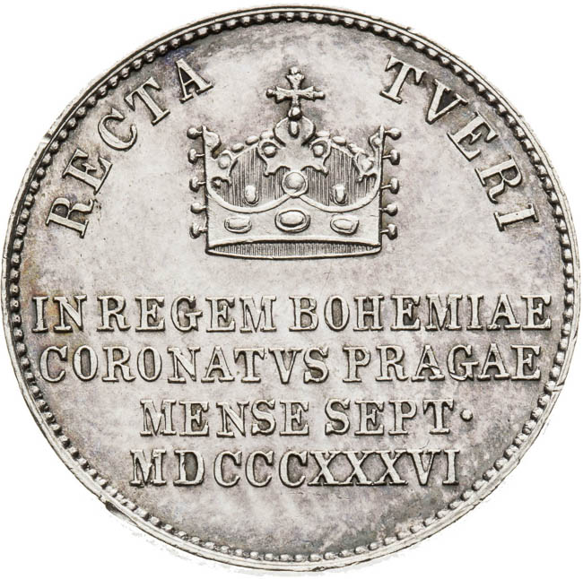 Stříbrný žeton 1836 - revers