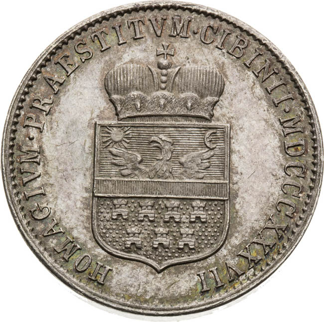 Stříbrný žeton 1837 - revers