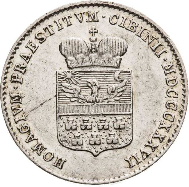 Stříbrný žeton 1837ä - revers