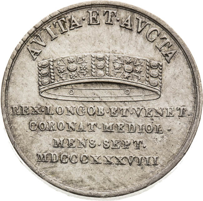 Stříbrný žeton 1838 - revers