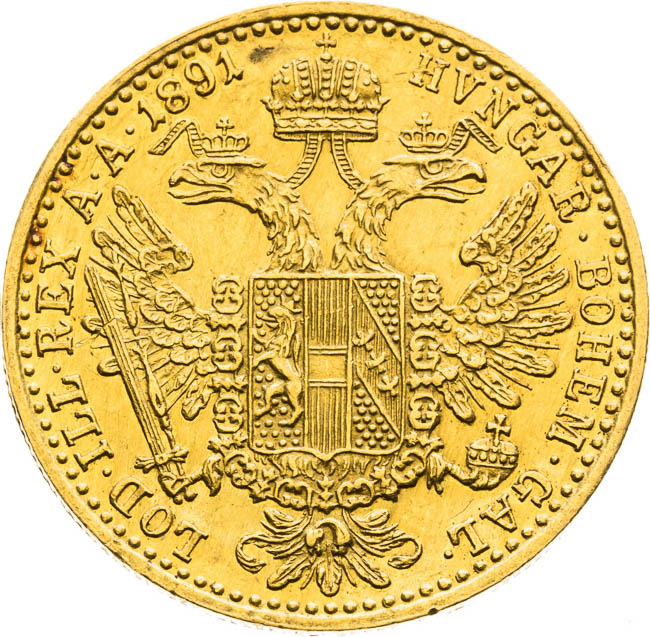 Dukát 1891 - revers